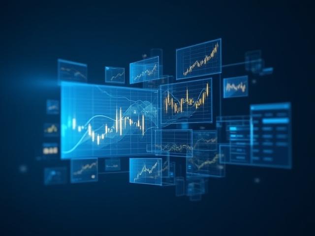 Financial charts and graphs merging data from different sources.